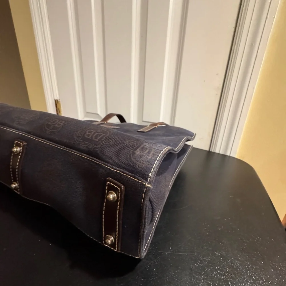 Dooney & Bourke Black Tote with Brown leather Straps